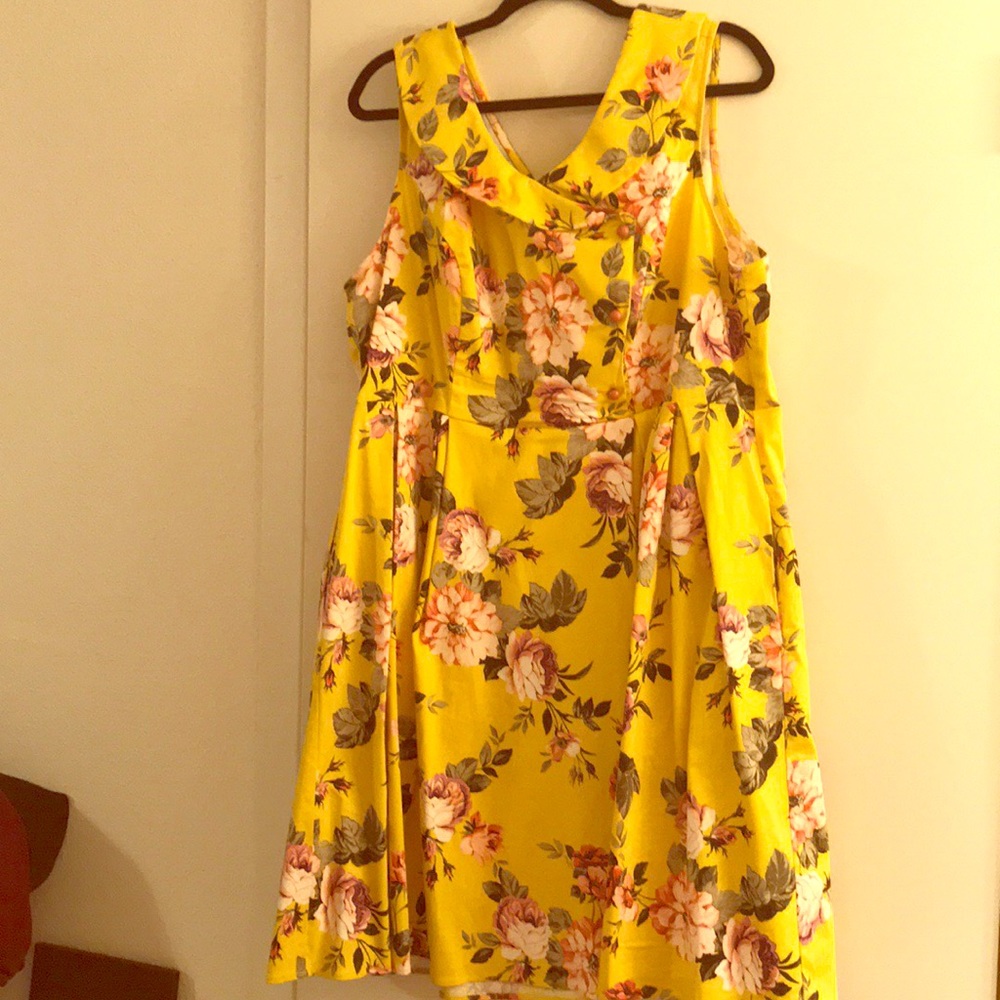 ModCloth Yellow Floral Dress
